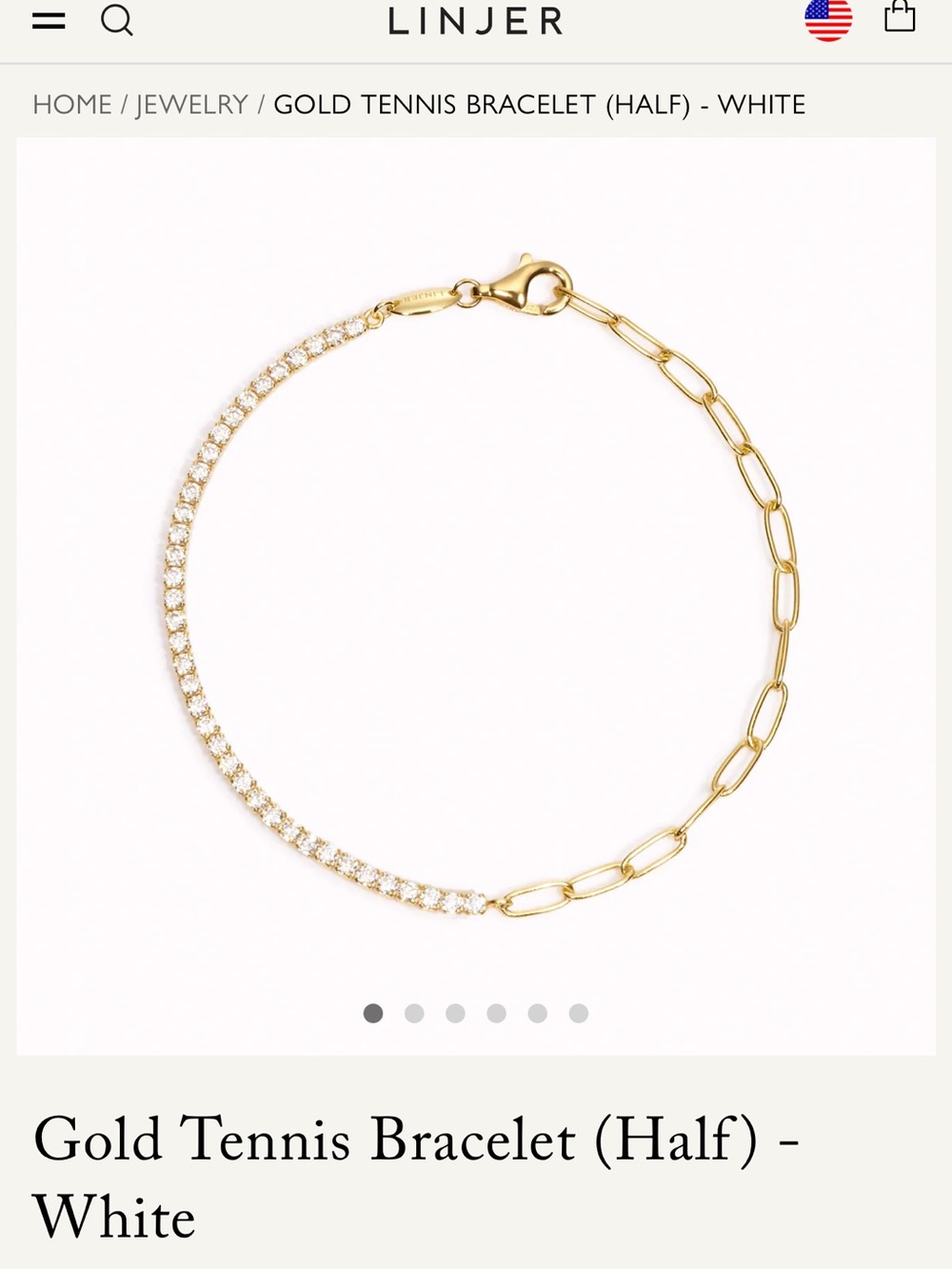 Elegant Gold Chain and Crystal Tennis Bracelet - Gold and Clear